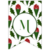 Gepersonaliseerde Rode Rozen Groen Holly Vrolijk K Vlaggetjes (Tweede vlag)