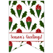 Gepersonaliseerde Rode Rozen Groen Holly Vrolijk K Vlaggetjes (Eerste vlag)