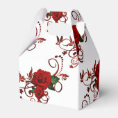 Gepersonaliseerde rode rozen patroon gunst box bedankdoosjes (Achterkant)