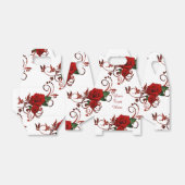 Gepersonaliseerde rode rozen patroon gunst box bedankdoosjes (Uitgevouwen)