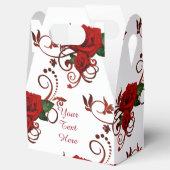 Gepersonaliseerde rode rozen patroon gunst box bedankdoosjes (Geopend)