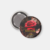 Gepersonaliseerde Rode Rozenbloei Unieke Keepsake Magneet (Voorkant / Achterkant)
