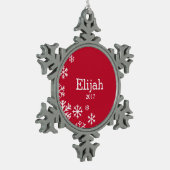 Gepersonaliseerde Rode Snowflake Ornament (Links)