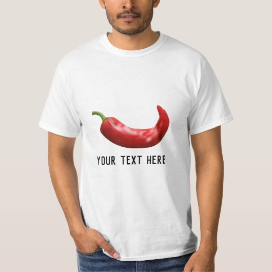 Gepersonaliseerde rode Spaanse peper t shirt (Voorkant)