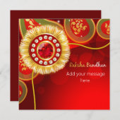 Gepersonaliseerde Rode Sparkle Happy Raksha Bandha (Voorkant / Achterkant)