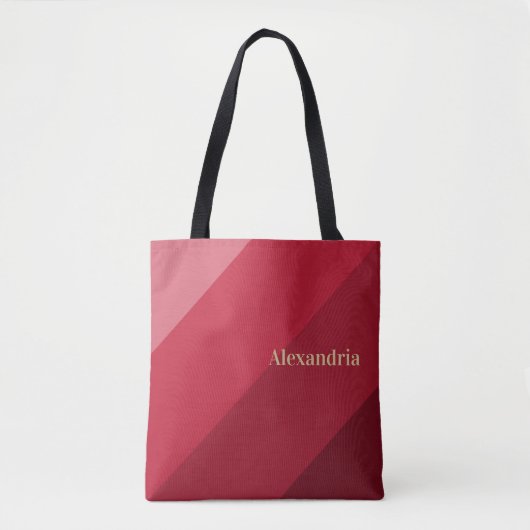 Gepersonaliseerde rode streep tote bag (Voorkant)