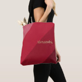 Gepersonaliseerde rode streep tote bag (Dichtbij)