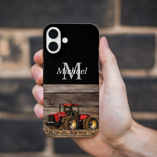 Gepersonaliseerde Rode Tractor Cool Boerderij Rust Case-Mate iPhone Case