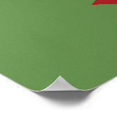 Gepersonaliseerde Rode Tractor Green Birthday Part Poster (Hoek)