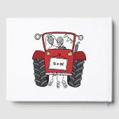 Gepersonaliseerde Rode Tractor Land Boerderij Brui Gastenboek (Achterkant)