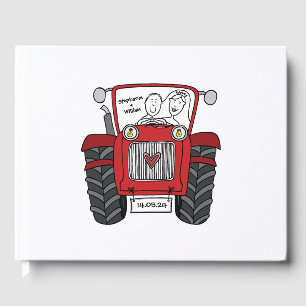 Gepersonaliseerde Rode Tractor Land Boerderij Brui Gastenboek