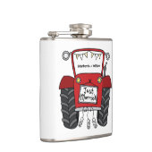 Gepersonaliseerde rode tractor land bruiloft cadea heupfles (Rechts)
