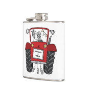 Gepersonaliseerde rode tractor land bruiloft cadea heupfles (Links)