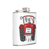 Gepersonaliseerde rode tractor land bruiloft cadea heupfles (Rechts)
