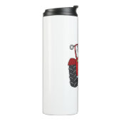 Gepersonaliseerde rode tractor land bruiloft cadea thermosbeker (Gedraaid links)