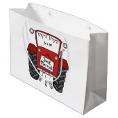Gepersonaliseerde rode tractor land bruiloft gesch groot cadeauzakje (Achterkant Gekanteld)