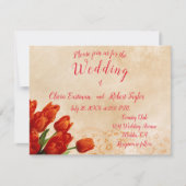 Gepersonaliseerde rode tulpen op kant achtergrond (Voorkant)