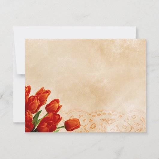 Gepersonaliseerde rode tulpen op kant achtergrond (Achterkant)