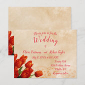 Gepersonaliseerde rode tulpen op kant achtergrond (Voorkant / Achterkant)