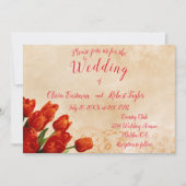 Gepersonaliseerde rode tulpen op kant achtergrond kaart (Voorkant)