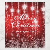 Gepersonaliseerde rode vallende sterren vakantie wijn etiket (Enkel label)