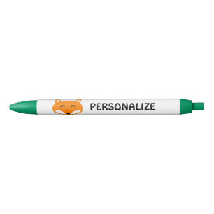 Gepersonaliseerde rode vos logo schrijfpennen   Bl Blauwe Inkt Pen