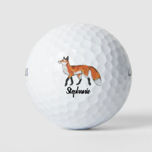 Gepersonaliseerde Rode Vos Schilderij Custom Art Golfballen