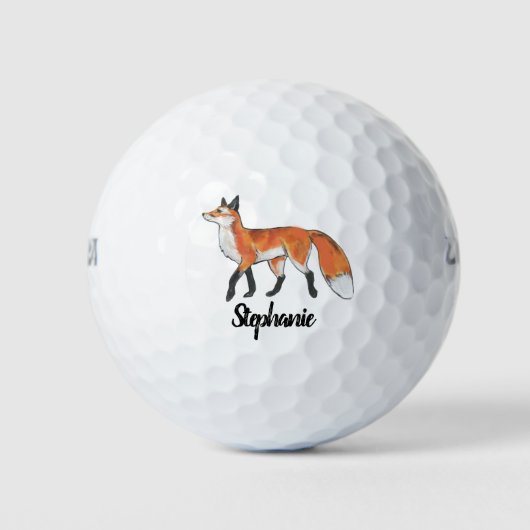 Gepersonaliseerde Rode Vos Schilderij Custom Art Golfballen (Voorkant)