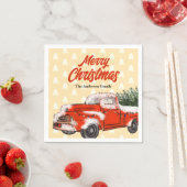 Gepersonaliseerde  Rode Vrachtwagen Kerst Servet (Insitu)