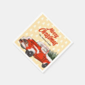 Gepersonaliseerde  Rode Vrachtwagen Kerst Servet (Hoek)