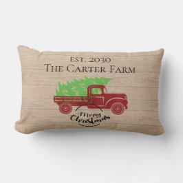 Gepersonaliseerde Rode Vrachtwagen Kerstboom Kussen
