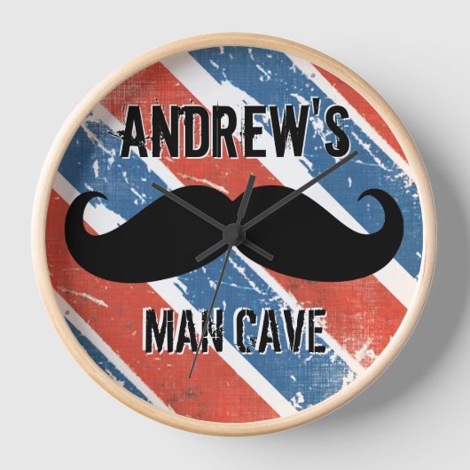 Gepersonaliseerde Rode Whte en Blauwe Mustache Man (Voorkant)