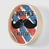 Gepersonaliseerde Rode Whte en Blauwe Mustache Man (Hoek)