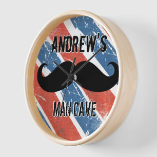 Gepersonaliseerde Rode Whte en Blauwe Mustache Man