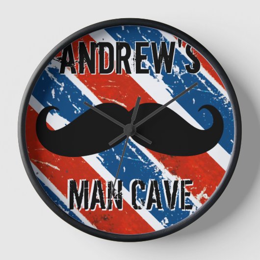 Gepersonaliseerde Rode Whte en Blauwe Mustache Man (Voorkant)