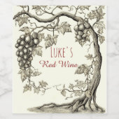 Gepersonaliseerde rode wijn etiket (Enkel label)