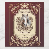 Gepersonaliseerde rode wijn met paard op label etiket (Enkel label)