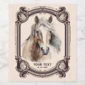 Gepersonaliseerde rode wijn met paard op label etiket (Enkel label)