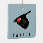 Gepersonaliseerde Rode-Winged Blackbird in vlucht Keramisch Ornament (Rechts)