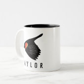 Gepersonaliseerde Rode-Winged Blackbird in vlucht Tweekleurige Koffiemok (Voorkant links)
