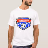 Gepersonaliseerde rode, witte en blauwe Voetbal co T-shirt (Voorkant)