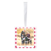 Gepersonaliseerde rode witte geruite kerst foto decoratie (Rechts)
