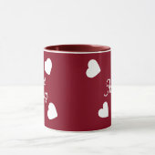 Gepersonaliseerde rode witte harten Mok (Midden)