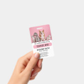 Gepersonaliseerde Rode Witte Hond Badge (Handheld)