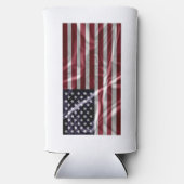 Gepersonaliseerde rode witte strepen Sterrenblauw  Seltzer Blikjeskoeler (Voorkant)