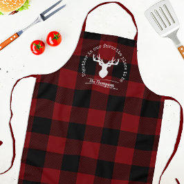 Gepersonaliseerde rode & zwarte Buffalo Plaid Lumb Schort