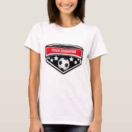 Gepersonaliseerde rode, zwarte en witte Voetbal co T-shirt