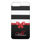 Gepersonaliseerde rode, zwarte gedurfde strepen ro Case-Mate iPhone case (Achterkant)