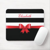Gepersonaliseerde rode, zwarte gedurfde strepen ro muismat (Met muis)