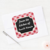 Gepersonaliseerde rode zwarte keuken Stickers (Envelop)